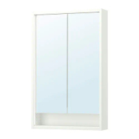 FAXÄLVEN 附燈鏡櫃和led驅動器, 白色, 60x15x95 公分