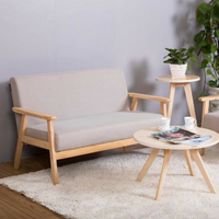 北歐實木單人雙人三人簡約日式沙發椅客廳布藝現代簡易小戶型沙發ATF