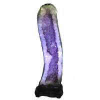 【古緣居】紫氣東來巴西天然紫晶洞 實木底座擺飾(43.7公斤)