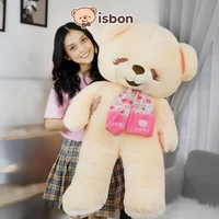 Boneka Beruang Jumbo Besar Istana Boneka STD Bonita Cream W/Syal