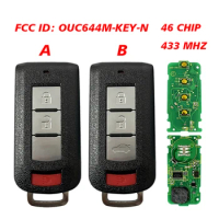 CN011036 Aftermarket 2+1 Buttons Key For Mitsubishi Mirage Outlander Remote Fob FCCID OUC644M-KEY-N 433MHZ 46 Chip