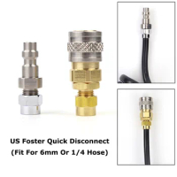 New Airsoft HPA (US)2302 23-2 Foster Quick Disconnect QD With Push-In Pipe Fitting Assembly For 6MM Or 1/4Inch Hose