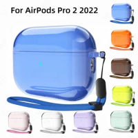 Case for Airpods Pro 2nd Generation Soft TPU Cover for Apple Air Pods Pro 2 Case Hang Rope High Quality with Colorful Cover