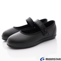 日本Moonstar機能童鞋 日製學生皮鞋-22256黑(中小童段)
