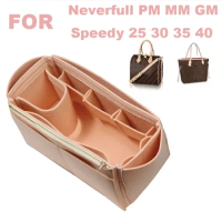 Fits[Neverfull MM PM GM ,Speedy 25 30 35 40]Handmade 3MM Felt Tote Organizer Purse Insert Bag in Bag Makeup Diaper Handbag