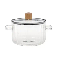 Milk Pan Glass Cookware Universal Small Saucepan Instant Noodles Pot for Induction Cooker Gas Stove Kitchen Home Camping