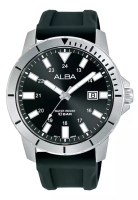 Alba Jam Tangan Pria ALBA AS9S01X1 Black - Silicone Strap