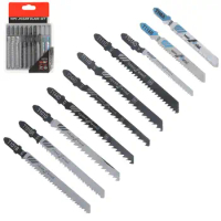 10pcs/set HSS &amp; HCS Combination Reciprocating Saw Blades Straight Cutting Jig Saw for Woodworking / Plastic / PVC