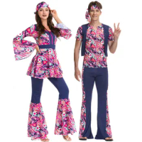 Cosplay Vintage Peace Love Hippie Costume For Adult Women Man