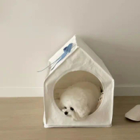 White Small Tent Pet Cat Small Dog Bear Teddy Bed Detachable Tent Universal All Year Round