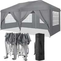 10x20 Pop Up Canopy Tent with 6 Sidewalls Waterproof Outdoor Party Tent Ez Up Canopy Tents for Parties Camping Commercia Event