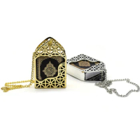 Mini Ark Quran Book Real Paper Can Read Pendant Necklace Religious Jewelry Decoration