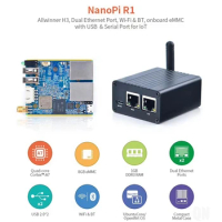 NEW-For Nanopi R1 Allwinner H3 Quad-Core 4Xcortex-A7 1GB RAM+8GB EMMC Dual Network Port IOT Router Supports Open Source