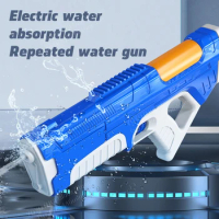 Full New Electric Water Gun Automatic Water Absorption Continuous Fire Toy Gun Children's Outdoor High-Pressure Water Gun Toys