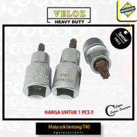 VELOZ MATA SOK BINTANG T40 TORX STAR BIT KUNCI SOCK SHOCK SOCKET CHROME VANADIUM