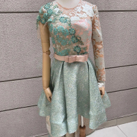Green fleur dress