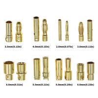 RC Pin, Bullet Banana Plug, Mạ Vàng, Đầu Nối Bullet Banana Nam Và Nữ Chất Lượng Cao, Có Kích Thước 2