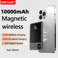 10000mAh Magnetic Wireless Charger Power Bank 22.5W USB C PD20W Fast Charging External Battery For Iphone15 14 Samsung Powerbank