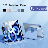 Rotating Case for Huawei MatePad 10.4 V6 2020 Case MatePad 11 Pro 10.8 2021 book Cover For Honor V8 Pro 12.1 Inch ROD-W09 Funda