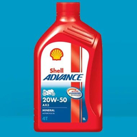 OIL OLI MOTOR SHELL ADVANCE AX3 1L MOTOR 4-TAK DENGAN ACTIVE CLEANSING 20W50 LEBIH KENTAL JADI AWET