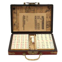 Vintage Mahjong Game Sets With Case Chinese Traditional Mahjong Portable Multiplayer Table Game For Family Friend Party Travel