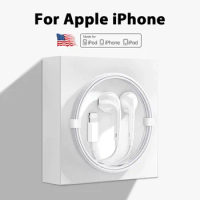 For Apple Original Headphones For iPhone 14 13 12 11 Pro Max mini Lightning Earphones X XS XR 7 8 Plus SE Wired Bluetooth Earbud