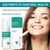60ml Teeth Whitening Toothpaste Probiotics Mousse Care For Brightening Tooth Reduce Yellowing Oral Care B1C6
