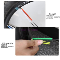 By DHL 200packs 12 PCS/pack Bicycle Bike Wheel Spokes Reflective Sticker Tube Cycling Reflector Reflective Warning DIY