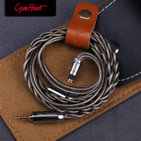 OPENHEART 2 Core Silver Plated Copper Earphone Headphone Cable 3.5mm/2.5mm/4.4mm MMCX/0.78 2Pin Balance Upgrade Replace Cable