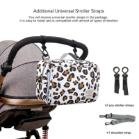 2024 Mommy with Baby Outdoor Travel New Waterproof Printed Cart Bag Storage Hanging Bag Diaper Bag Mommy Bag