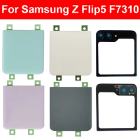 For Samsung Galaxy Z Flip 5 Flip5 F7310 Back Battery Cover Glass Door Rear Housing Case Cover With Camera Lens Parts