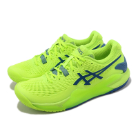 【asics 亞瑟士】網球鞋 GEL-Resolution 9 女鞋 綠 藍 法網配色 緩衝 亞瑟士(1042A208300)