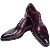 Large Size 38-48 Men's Handmade Leather Shoes Oxford Style Men's Business Formal Shoes