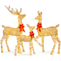 聖誕麋鹿LED馴鹿家庭組聖誕樹場景布置商場店櫥窗裝飾品聖誕裝飾 全館免運