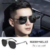[พร้อมส่ง] SEEMELO Men’s Polarized Sunglasses Double Beam Sunglasses Retro Driving Sunglasses UV400 