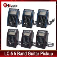6Pcs LC-5 5 Bands Guitar Pickup for Acoustic Guitarra Preamp EQ Equalizer with Digital Tuner Instrument Guitar Parts