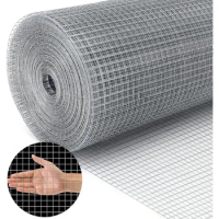 Land guard 19 Gauge Hardware Cloth, 1/2 inch 48inch×100ft Chicken Wire Fence, Galvanized Welded Cage Wire Mesh Roll Supports