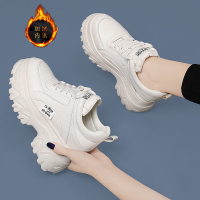 Giày Nữ Độn Cao Bên Trong Đế Dày 10cm Nhỏ 2023 Giày Chunky Sneaker Màu Đen Thể Thao Giản Dị Mùa Xuân
