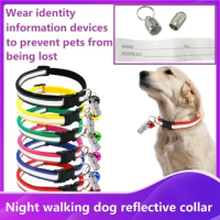 New Reflective Dog Collar Pet Cat Dog ID Tag For Dogs Cats Anti Lost Name Address Label Identity Storage Tube Adjustable Collar