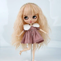 New Blythe Doll Hair 9-10'' 24-25CM Adorable Long Wave With Bangs Doll Wigs Mohair Blythe Pullip Doll Hair Accessories DIY Gifts