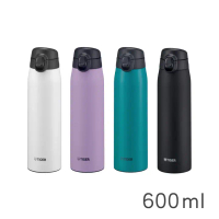 【中港虎牌】(抗菌加工)彈蓋型保溫杯-600mL(MCT-K060)*2支組合-曜岩黑*2