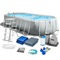 Intex 26796 Adult Prism Frame Oval Set Swimming Pool Above Ground Swimming Pool