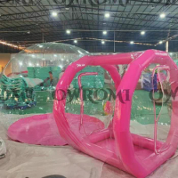 Bubble House Inflatable Bubble Tent,PVC Bubble House with Blower Kids Party Clear Dome Balloon Garden Tent Pink/Purple/Blue
