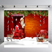 Christmas Santa Claus Sleigh Photo Photography Background Cloth Christmas Children's Photo Background Cloth Decoration
