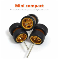 Roda Pelekat Aloi 1/64 Roda Hab Diubah Suai Dengan Tayar Getah Untuk Kereta Hot Wheels T4E5
