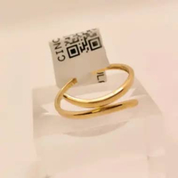 Cincin Emas Asli 8K (375) Model Spiral Minimalis – Cincin Wanita / Cincin Couple / Adjustable / Emas