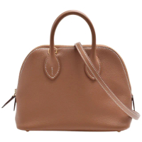 【Hermes 愛馬仕】經典Bolide系列Evercolor小牛皮手提/肩背柏莉包(迷你-褐金色H075180CC-GOLD)