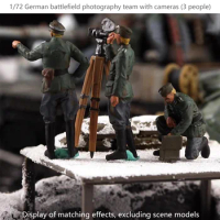 1/72 German battlefield photography team with cameras (3 people) Finished Colored Soldier Model