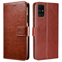Crazy Horse PU Leather Flip Cover for Samsung Galaxy M31s M 31s Mobile Phone Bag on GalaxyM31S M31 s Coque for M31S Samsung Case