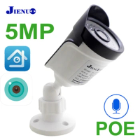 JIENUO Audio 5MP POE Camera IP HD Outdoor Waterproof Cctv Security Video Surveillance Night Vision Infrared IPCam Home Camera IP